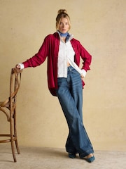 Joules Selene Red Brushed Ruffle Shirt - Image 3 of 8