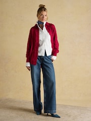 Joules Selene Red Brushed Ruffle Shirt - Image 5 of 8