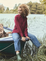 Joules Selene Navy Brushed Ruffle Shirt - Image 2 of 3
