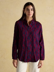 Joules Elvina Burg/White Relaxed Fit Shirt - Image 1 of 8