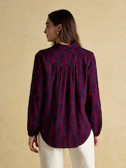 Joules Elvina Burg/White Relaxed Fit Shirt - Image 2 of 8