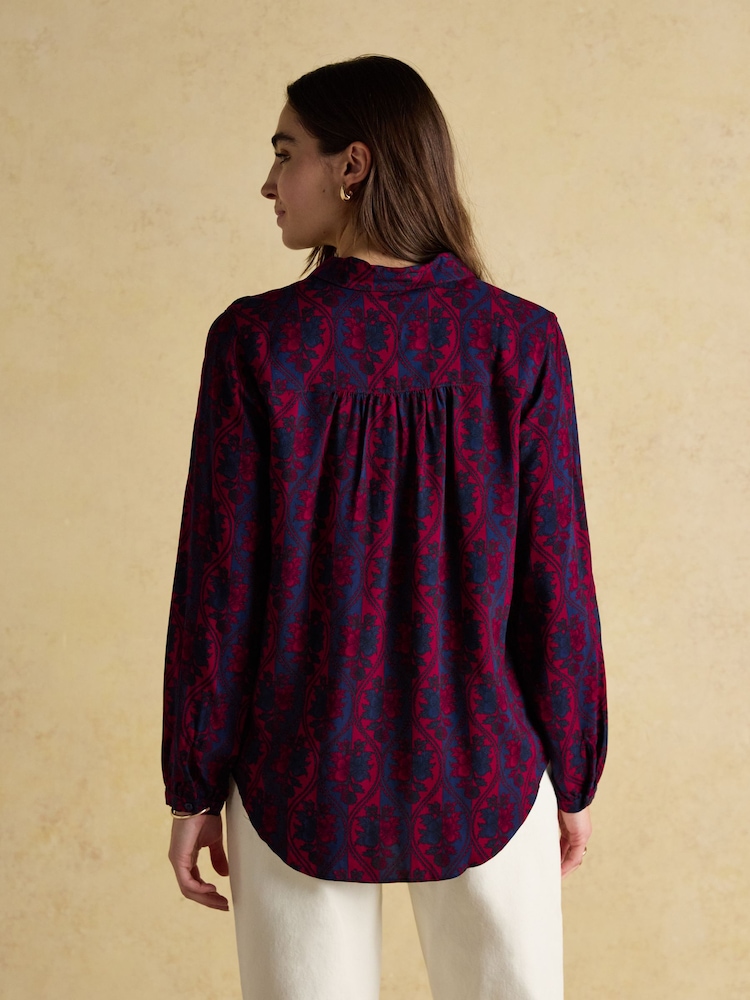 Joules Elvina Burg/White Relaxed Fit Shirt - Image 2 of 8