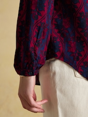 Joules Elvina Burg/White Relaxed Fit Shirt - Image 6 of 8
