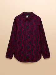 Joules Elvina Burg/White Relaxed Fit Shirt - Image 8 of 8