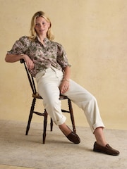 Verde - Joules Silvia Frill Neck Smocked Blouse - Imagem 6 de 9