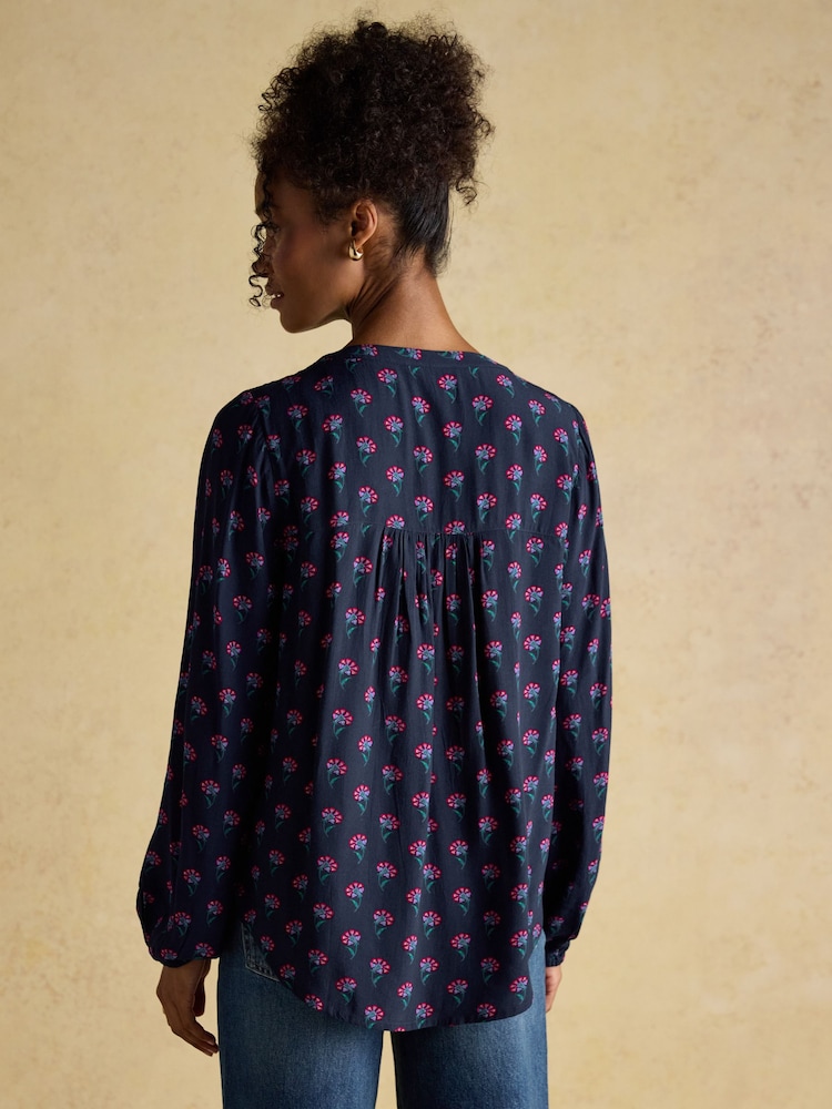 Joules Ava Navy Popover Blouse - Image 2 of 8