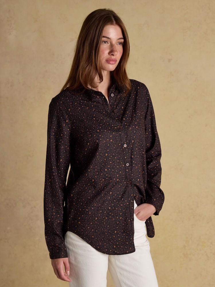 Joules Elvina Brown Relaxed Fit Shirt - Image 1 of 7