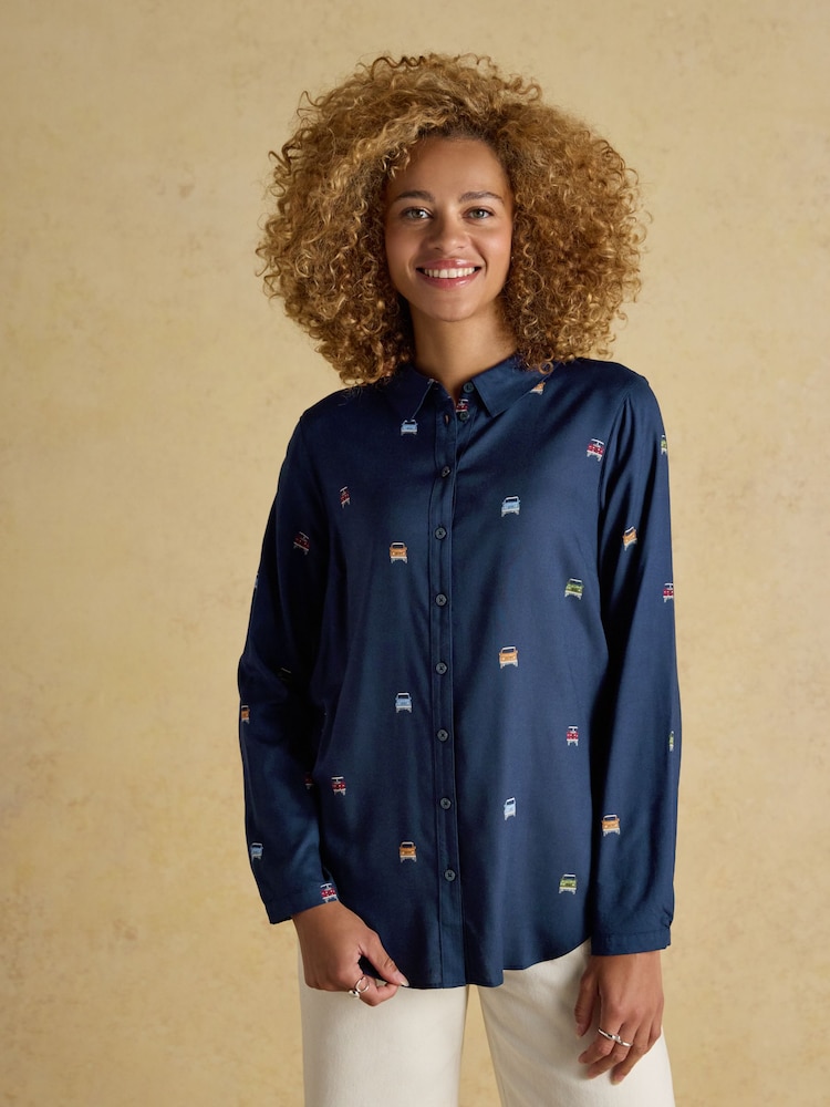 Joules Elvina Navy Relaxed Fit Shirt - Image 1 of 8
