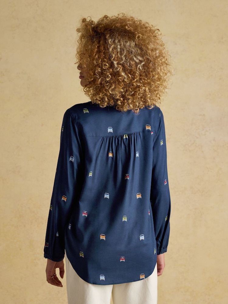 Joules Elvina Navy Relaxed Fit Shirt - Image 2 of 8
