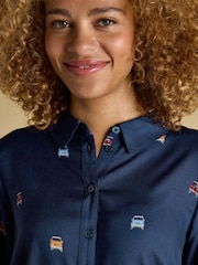 Joules Elvina Navy Relaxed Fit Shirt - Image 3 of 8
