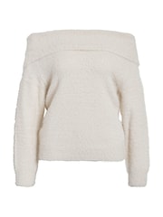 NOISY MAY White Knitted Long Sleeve Off Shoulder Jumper - Image 6 of 6