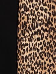 River Island Leopard/Black 2 Pack Rib Flare Leggings - Image 6 of 6