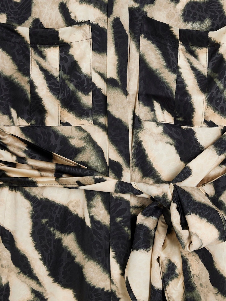 فستان قميص متوسط الطول برباط من الأمام من River Island - صورة 6 من 6