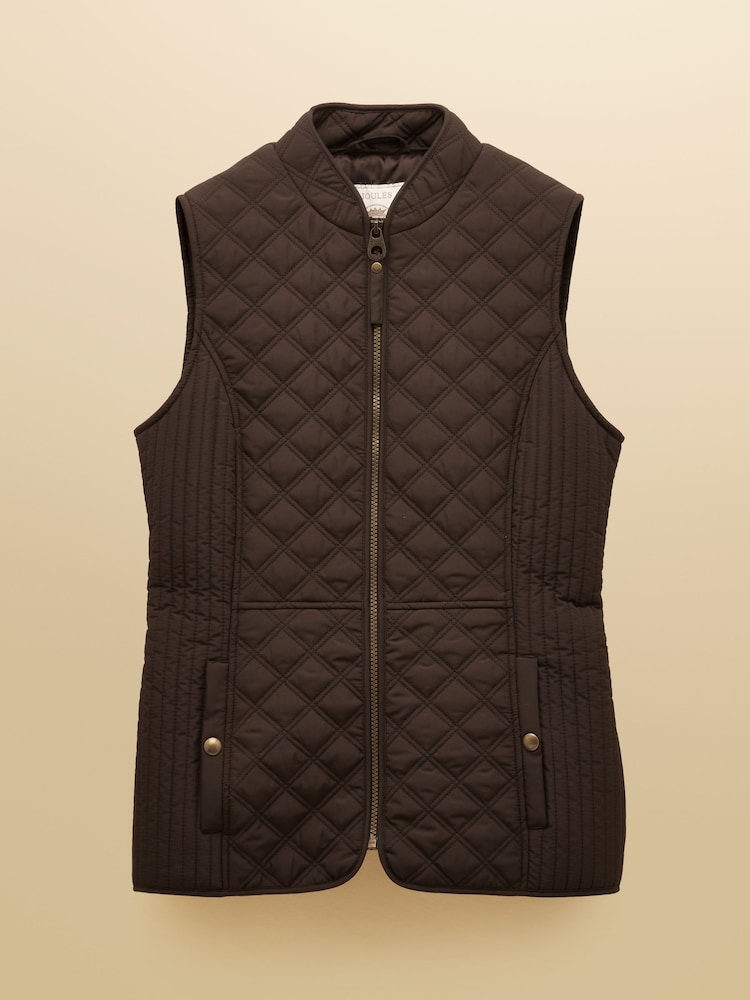 Minx Brown Showerproof Diamond Quilted Gilet with Adjustable Waist - Image 11 of 11 Minx Brown Showerproof Diamond Quilted Gilet with Adjustable Waist - Image 11 of 11