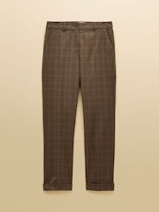 Joules Ada Brown Check Relaxed Trousers - Image 10 of 10