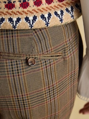 Joules Ada Brown Check Relaxed Trousers - Image 9 of 10