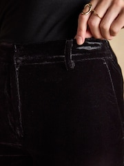 Joules Velvet Black Wide Leg Trouser - Image 5 of 8