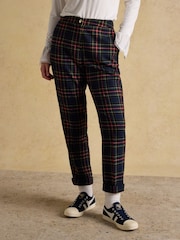 Joules Cora Navy Tapered Tweed Trouser - Image 1 of 8