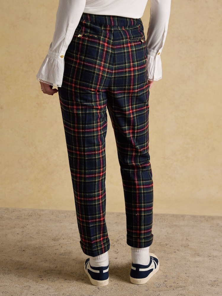 Joules Cora Navy Tapered Tweed Trouser - Image 2 of 8 Joules Cora Navy Tapered Tweed Trouser - Image 2 of 8