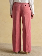 Joules Fernhill Pink Cord Wide Leg Pleated Trouser - Image 2 of 8