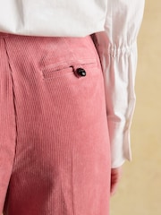 Joules Fernhill Pink Cord Wide Leg Pleated Trouser - Image 7 of 8
