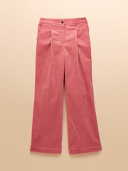 Joules Fernhill Pink Cord Wide Leg Pleated Trouser - Image 8 of 8