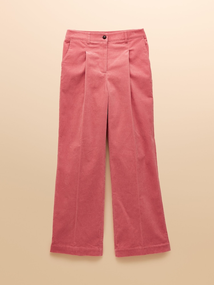 Joules Fernhill Pink Cord Wide Leg Pleated Trouser - Image 8 of 8 Joules Fernhill Pink Cord Wide Leg Pleated Trouser - Image 8 of 8