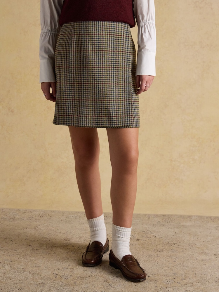 Joules Wrenley Brown Wrap Tweed Skirt - Image 1 of 7 Joules Wrenley Brown Wrap Tweed Skirt - Image 1 of 7