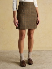 Castanho - Saia de tweed Joules Bramble - Imagem 1 de 7