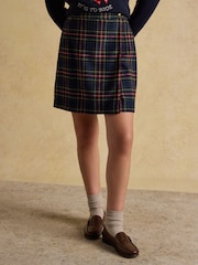 Joules Wrenley Navy Wrap Tweed Skirt - Image 1 of 7