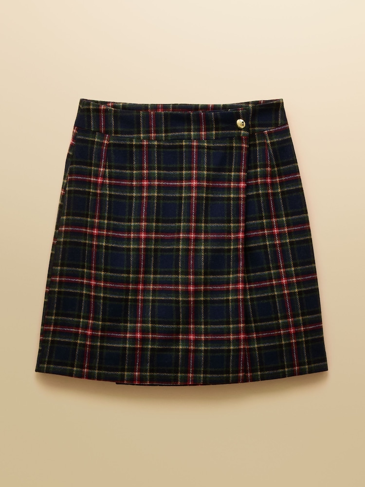 Joules Wrenley Navy Wrap Tweed Skirt - Image 7 of 7 Joules Wrenley Navy Wrap Tweed Skirt - Image 7 of 7