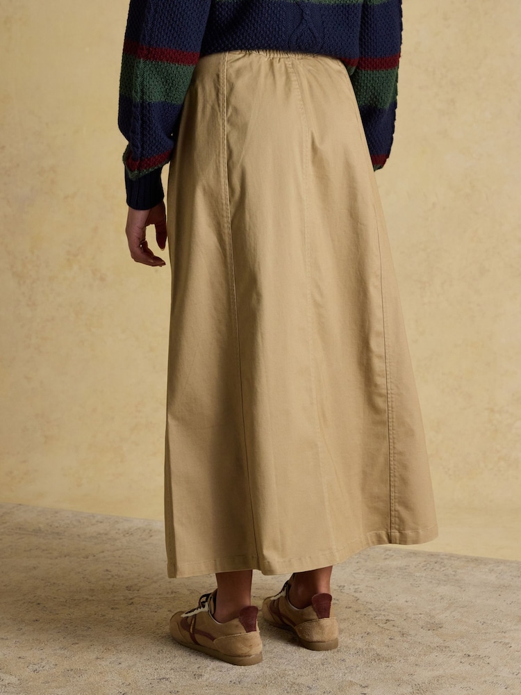 Joules Twyla Tan Brown Midi Chino Skirt - Image 2 of 6