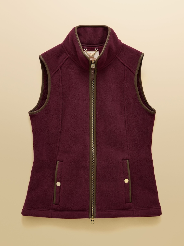 Joules Heritage Burgundy Fleece Gilet - Image 12 of 12