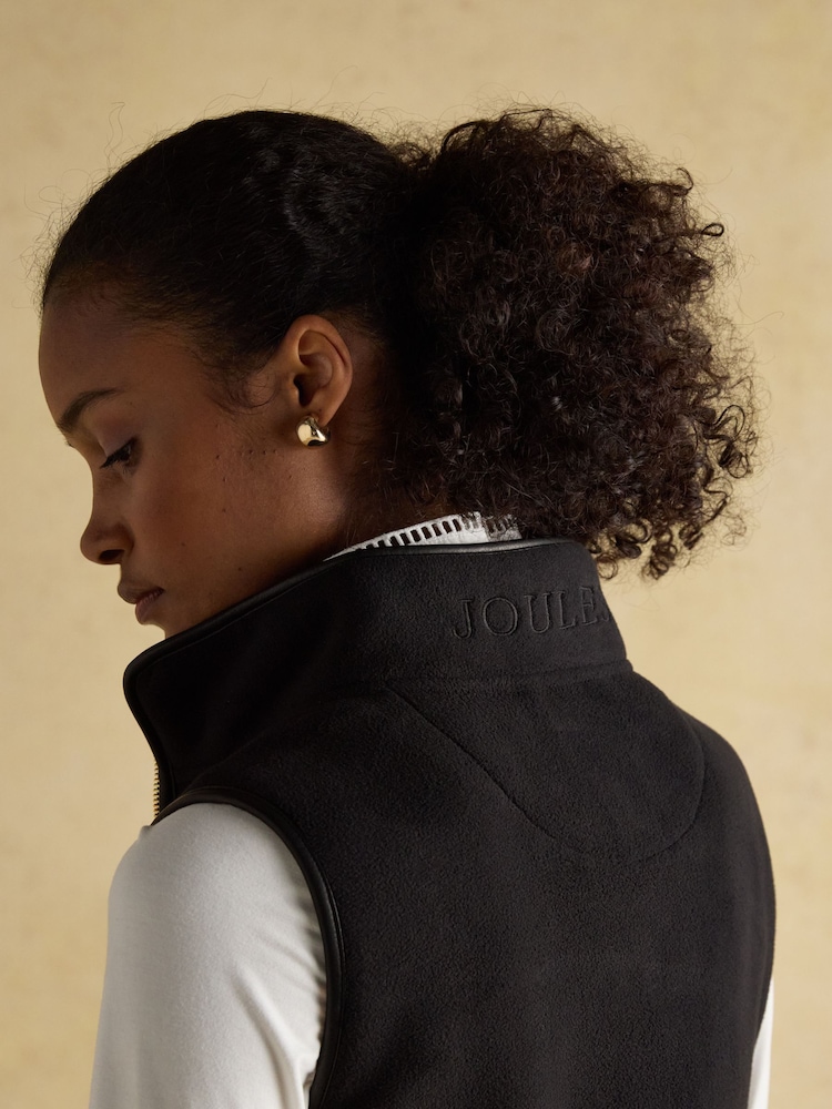 Joules Heritage Black Fleece Gilet - Image 8 of 8