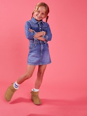 Angels By Accessorize Brown Girls Bow Suedette Boots - Image 1 of 4