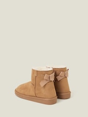 Angels By Accessorize Brown Girls Bow Suedette Boots - Image 4 of 4