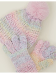Angels By Accessorize Girls Ombre Chenille Knit Hat and Gloves Set - Slika 2 iz 2