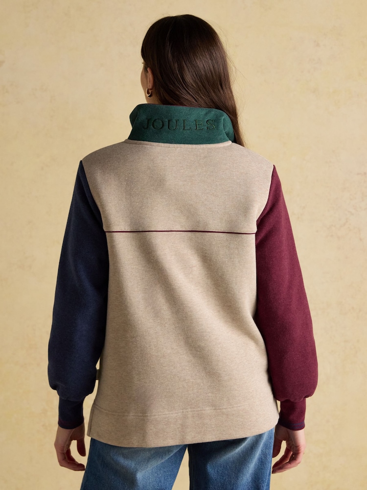 Burnham Hotchpotch Cotton Funnel Neck Quarter Zip Sweatshirt - Image 2 of 8 Burnham Hotchpotch Cotton Funnel Neck Quarter Zip Sweatshirt - Image 2 of 8