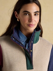 Burnham Hotchpotch Cotton Funnel Neck Quarter Zip Sweatshirt - Image 7 of 8