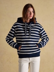 Joules Milbourne Navy & Cream Striped Hoodie - Image 1 of 7