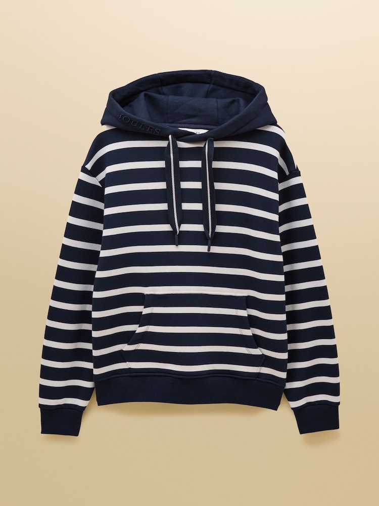 Joules Milbourne Navy & Cream Striped Hoodie - Image 7 of 7
