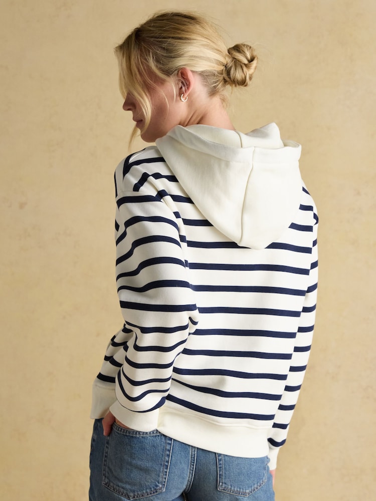 A rayas azul marino y crema - Sudadera con capucha Milbourne de Joules - Imagen 2 de 8