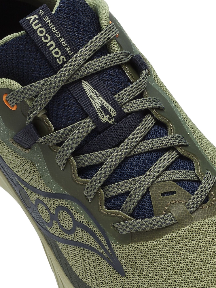 Saucony Mens Khaki/Cream Peregrine 15 GTX Trainers - Image 8 of 9
