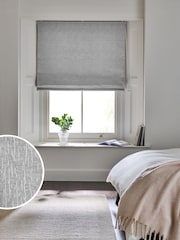 Grey Light Ready Made Blackout Roman Blinds With Heavyweight Chenille - Image 1 of 8