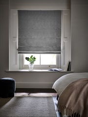 Grey Light Ready Made Blackout Roman Blinds With Heavyweight Chenille - Image 3 of 8