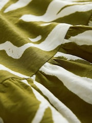 Green/White Spot Volume Sleeve Tie Mini Dress - Image 6 of 6