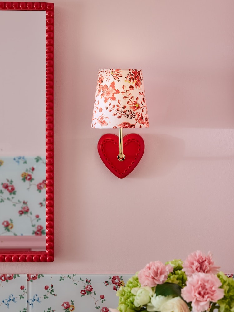 Cath Kidston Red/Pink Heart Locket Wall Light - Image 1 of 4