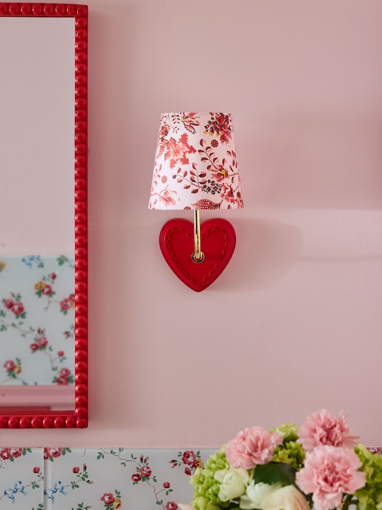 Cath Kidston Red/Pink Heart Locket Wall Light - Image 2 of 4