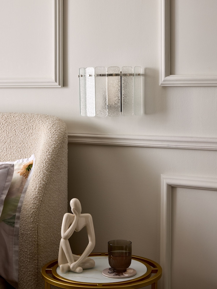 Lipsy Silver Crackle Glass Wall Light - Image 2 of 4