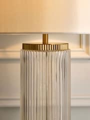 Lipsy Brass Ridge Glass Table Lamp - Image 3 of 6